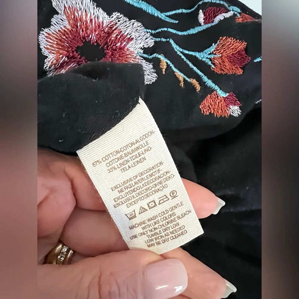 Free People Lita Floral Embroidered Blouse – Size Small - Picture 7 of 7